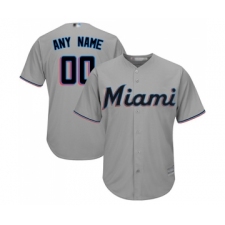 Youth Miami Marlins Customized Authentic Grey Road Cool Base Baseball Jersey