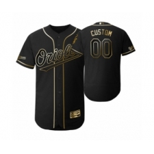 Men's 2019 Golden Edition Baltimore Orioles Black Custom Flex Base Jersey