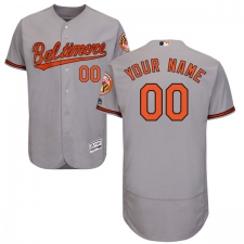 Men's Majestic Baltimore Orioles Customized Grey Road Flex Base Authentic Collection MLB Jersey
