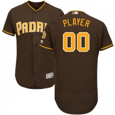Men's Majestic San Diego Padres Customized Brown Alternate Flex Base Authentic Collection MLB Jersey