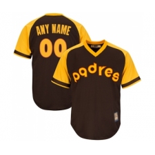 Men's San Diego Padres Customized Replica Brown Alternate Cooperstown Cool Base Baseball Jersey