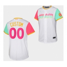 Youth San Diego Padres Custom 00 White Jersey 2022-23 City Connect jersey