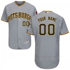 Men's Majestic Pittsburgh Pirates Customized Grey Road Flex Base Authentic Collection MLB Jersey