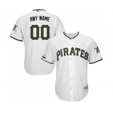Men's Pittsburgh Pirates Customized Replica White Alternate Cool Base Baseball Jersey
