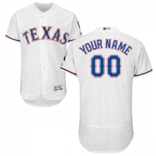 Men's Majestic Texas Rangers Customized White Home Flex Base Authentic Collection MLB Jersey