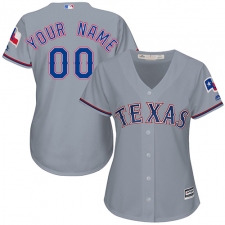 Women's Majestic Texas Rangers Customized Replica Grey Road Cool Base MLB Jersey