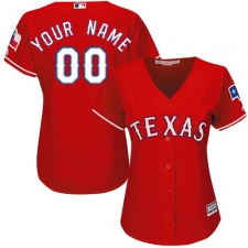 Women's Majestic Texas Rangers Customized Replica Red Alternate Cool Base MLB Jersey