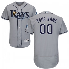 Men's Majestic Tampa Bay Rays Customized Grey Road Flex Base Authentic Collection MLB Jersey