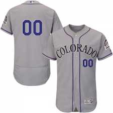 Men's Majestic Colorado Rockies Customized Grey Road Flex Base Authentic Collection MLB Jersey