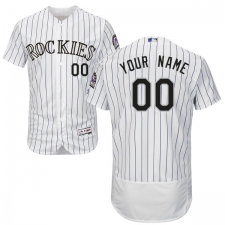 Men's Majestic Colorado Rockies Customized White Home Flex Base Authentic Collection MLB Jersey
