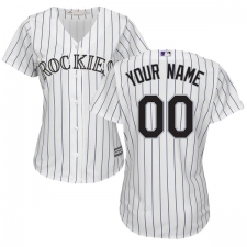 Women's Majestic Colorado Rockies Customized Authentic White Home Cool Base MLB Jersey