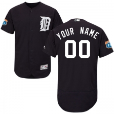 Men's Majestic Detroit Tigers Customized Navy Blue Alternate Flex Base Authentic Collection MLB Jersey