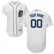 Men's Majestic Detroit Tigers Customized White Home Flex Base Authentic Collection MLB Jersey