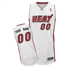 Men's Adidas Miami Heat Customized Authentic White Home NBA Jersey