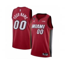 Men's Miami Heat Customized Red Statement Edition With NO.6 Stitched Basketball Jersey