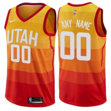 Men's Nike Utah Jazz Customized Authentic Orange NBA Jersey - City Edition