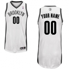 Men's Adidas Brooklyn Nets Customized Authentic White Home NBA Jersey