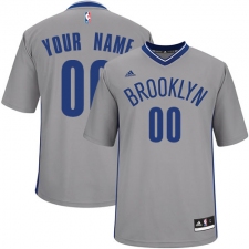 Men's Adidas Brooklyn Nets Customized Swingman Gray Alternate NBA Jersey