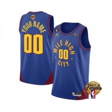 Men's Denver Nuggets Active Player Custom Blue 2023 Finals Statement Edition With NO.6 Stitched Basketball Jersey