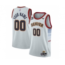 Men's Denver Nuggets Active Player Custom White 2022-23 Icon Edition With NO.6 Stitched Jersey