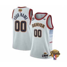 Men's Denver Nuggets Active Player Custom White 2023 Finals Icon Edition Stitched Basketball Jersey