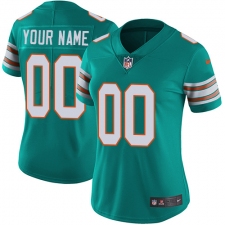 Women's Nike Miami Dolphins Customized Aqua Green Alternate Vapor Untouchable Limited Player NFL Jersey
