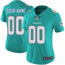 Women's Nike Miami Dolphins Customized Aqua Green Team Color Vapor Untouchable Limited Player NFL Jersey