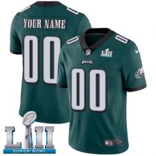 Men's Nike Philadelphia Eagles Customized Midnight Green Team Color Vapor Untouchable Custom Limited Super Bowl LII NFL Jersey