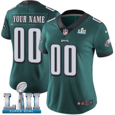 Women's Nike Philadelphia Eagles Customized Midnight Green Team Color Vapor Untouchable Custom Limited Super Bowl LII NFL Jersey