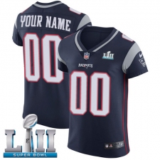 Men's Nike New England Patriots Customized Navy Blue Team Color Vapor Untouchable Custom Elite Super Bowl LII NFL Jersey