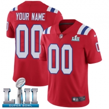 Men's Nike New England Patriots Customized Red Alternate Vapor Untouchable Custom Limited Super Bowl LII NFL Jersey