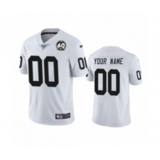 Men's Oakland Raiders Customized White 60th Anniversary Vapor Untouchable Limited Player Football Jersey