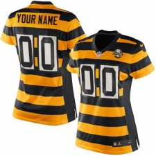 Women's Nike Pittsburgh Steelers Customized Elite Yellow/Black Alternate 80TH Anniversary Throwback NFL Jersey