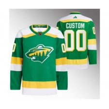 Men's Minnesota Wild Custom Green 2022-23 Reverse Retro Stitched Jersey