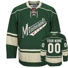 Men's Reebok Minnesota Wild Customized Premier Green Third NHL Jersey