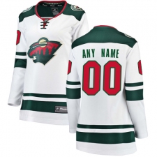 Women's Minnesota Wild Customized Authentic White Away Fanatics Branded Breakaway NHL Jersey