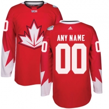 Men's Adidas Team Canada Customized Authentic Red Away 2016 World Cup Ice Hockey Jersey