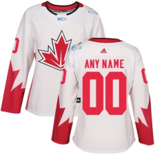 Women's Adidas Team Canada Customized Premier White Home 2016 World Cup Hockey Jersey