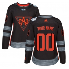 Women's Adidas Team North America Customized Authentic Black Away 2016 World Cup of Hockey Jersey