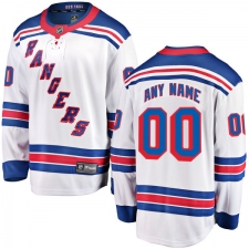 Men's New York Rangers Customized Fanatics Branded White Away Breakaway NHL Jersey