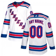 Men's Reebok New York Rangers Customized Authentic White Away NHL Jersey