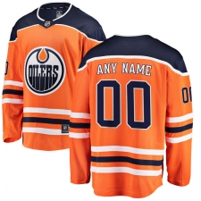 Men's Edmonton Oilers Customized Fanatics Branded Orange Home Breakaway NHL Jersey