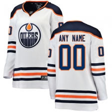 Women's Edmonton Oilers Customized Authentic White Away Fanatics Branded Breakaway NHL Jersey
