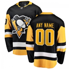 Men's Pittsburgh Penguins Customized Fanatics Branded Black Home Breakaway NHL Jersey