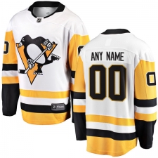 Men's Pittsburgh Penguins Customized Fanatics Branded White Away Breakaway NHL Jersey