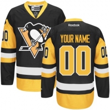 Men's Reebok Pittsburgh Penguins Customized Premier Black/Gold Third NHL Jersey