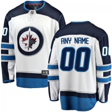 Men's Winnipeg Jets Customized Fanatics Branded White Away Breakaway NHL Jersey