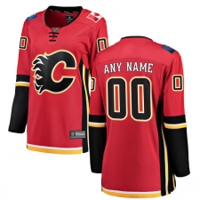 Women's Calgary Flames Customized Fanatics Branded Red Home Breakaway NHL Jersey
