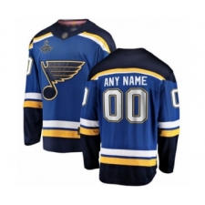 Men's St. Louis Blues Customized Fanatics Branded Royal Blue Home Breakaway 2019 Stanley Cup Champions Hockey Jersey