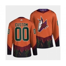 Men's Arizona Coyotes Custom Orange 2022-23 Reverse Retro Stitched Jersey